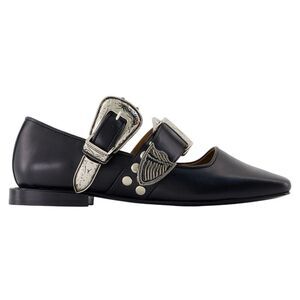 Aj1408 Ballerinas - Toga Pulla - Leather - Black